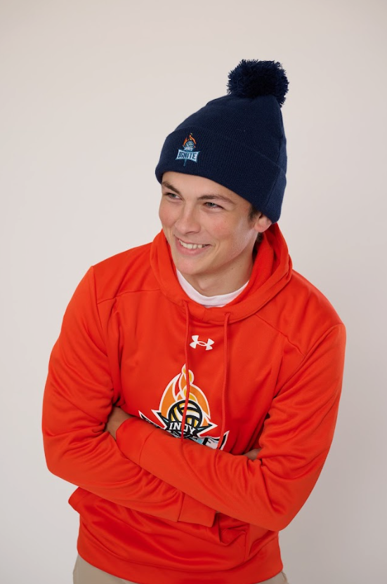 Navy Pom Beanie