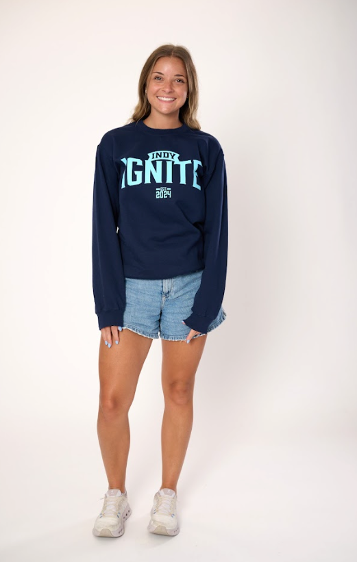 Navy Sanded Fleece Crew