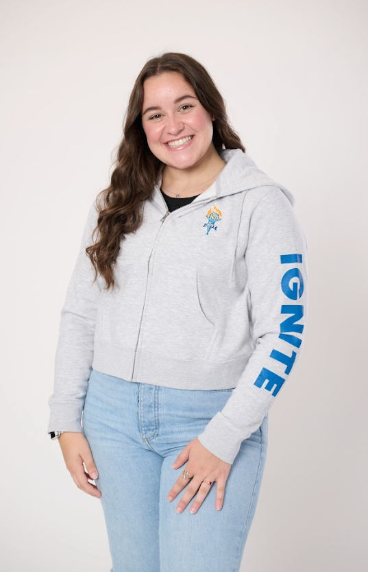 Women's Gray Cropped Full Zip Hoodie