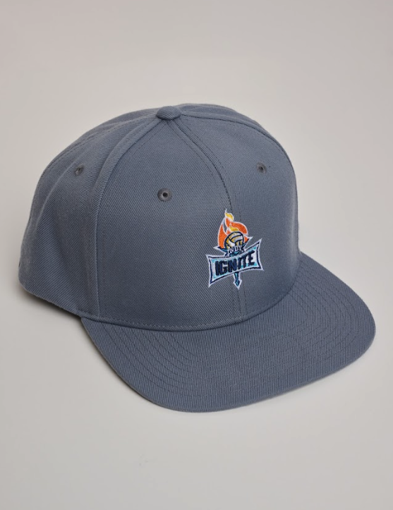 Gray Flatbill Snapback Hat