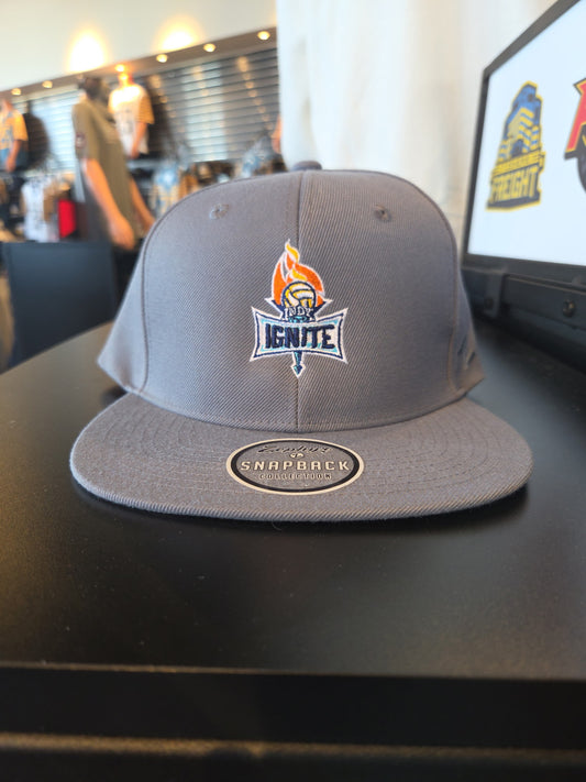 Gray Flatbill Snapback Hat