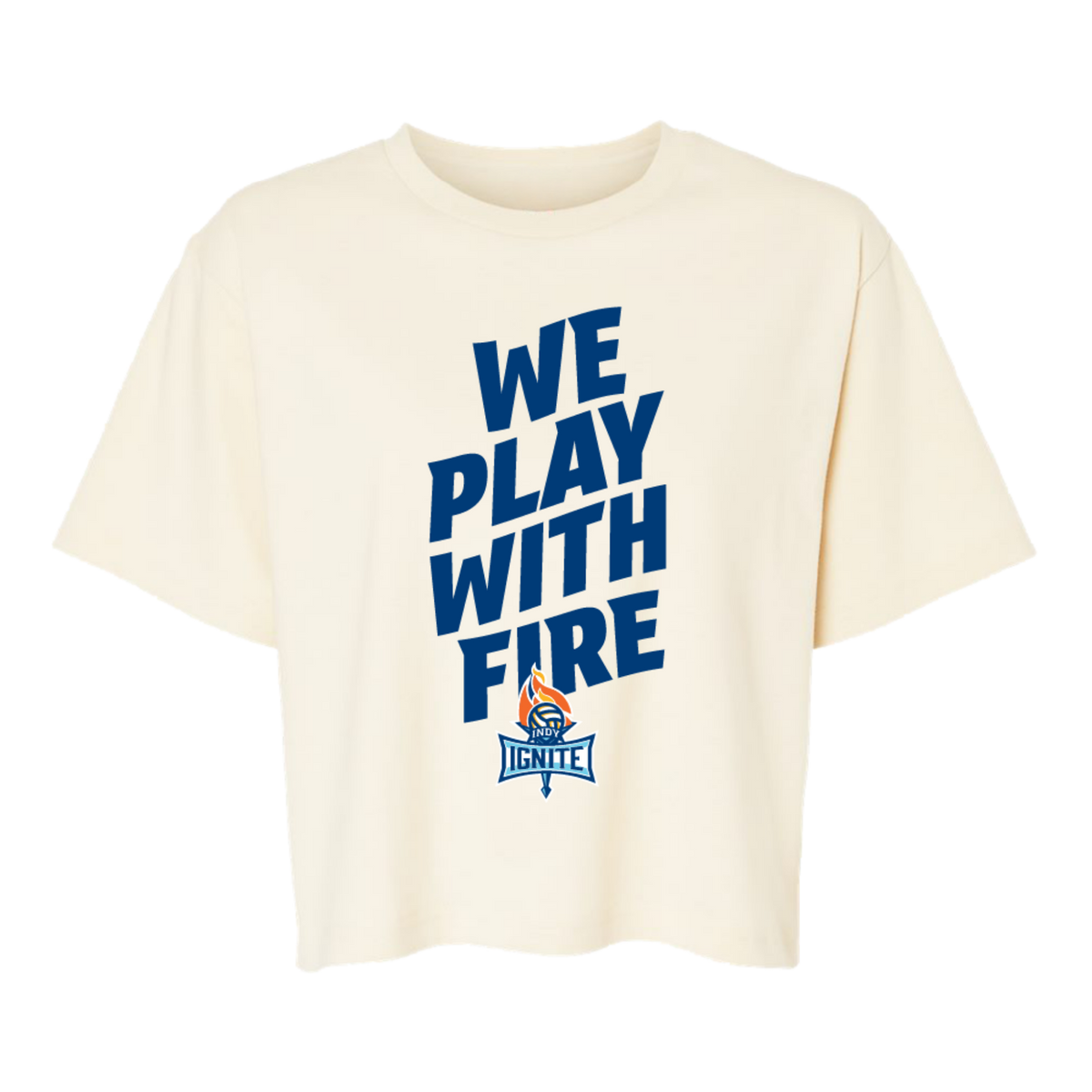 Indy Ignite Womens We Play With Fire Cropped T-Shirt