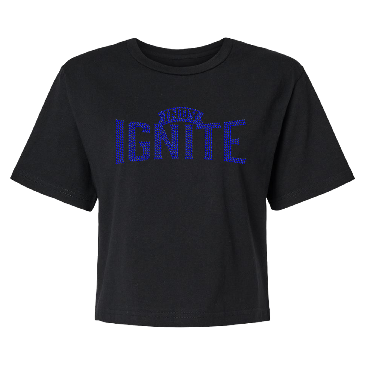 Indy Ignite Womens Wordmark Spangle Cropped T-Shirt