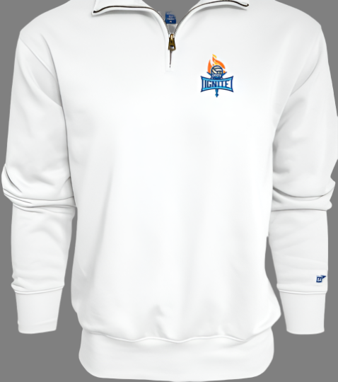 White Big Detroit 1/4 Zip