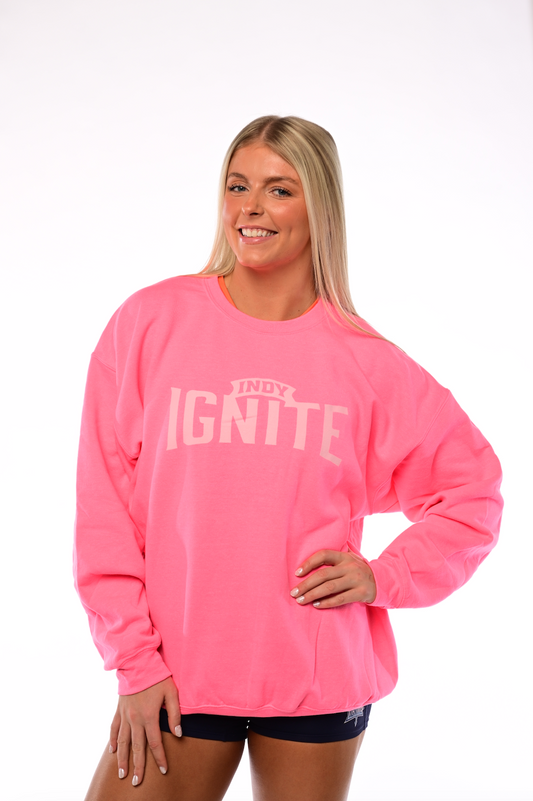Adult Pink Wordmark Crew
