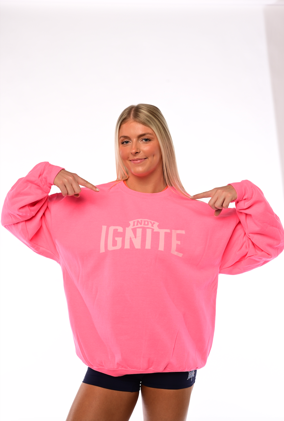 Adult Pink Wordmark Crew