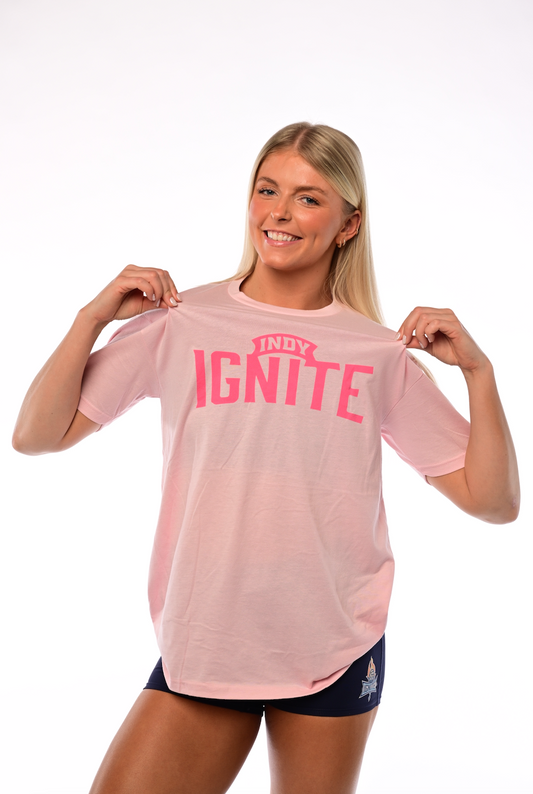Adult Pink Wordmark Tee