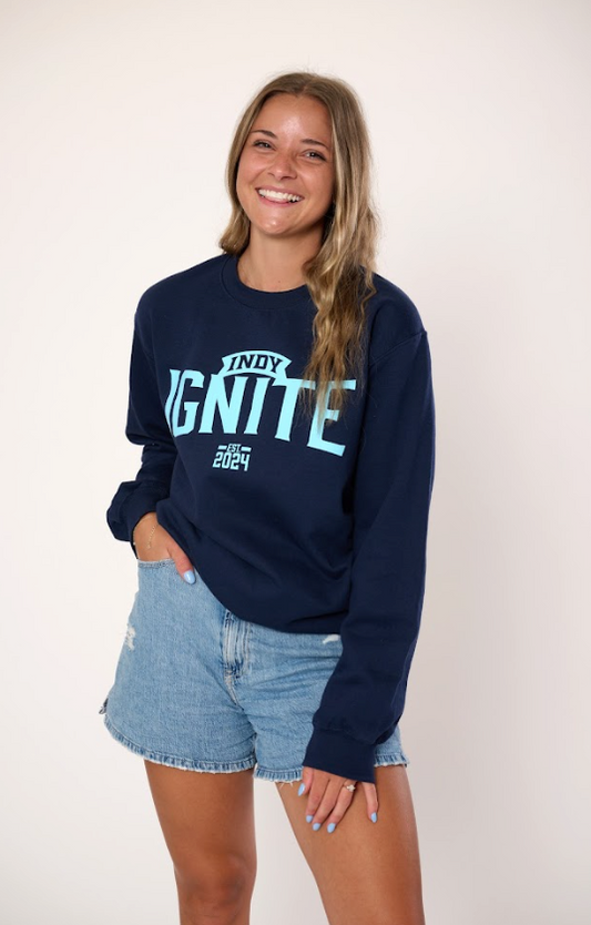 Navy Sanded Fleece Crew