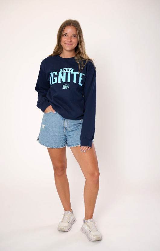 Navy Sanded Fleece Crew