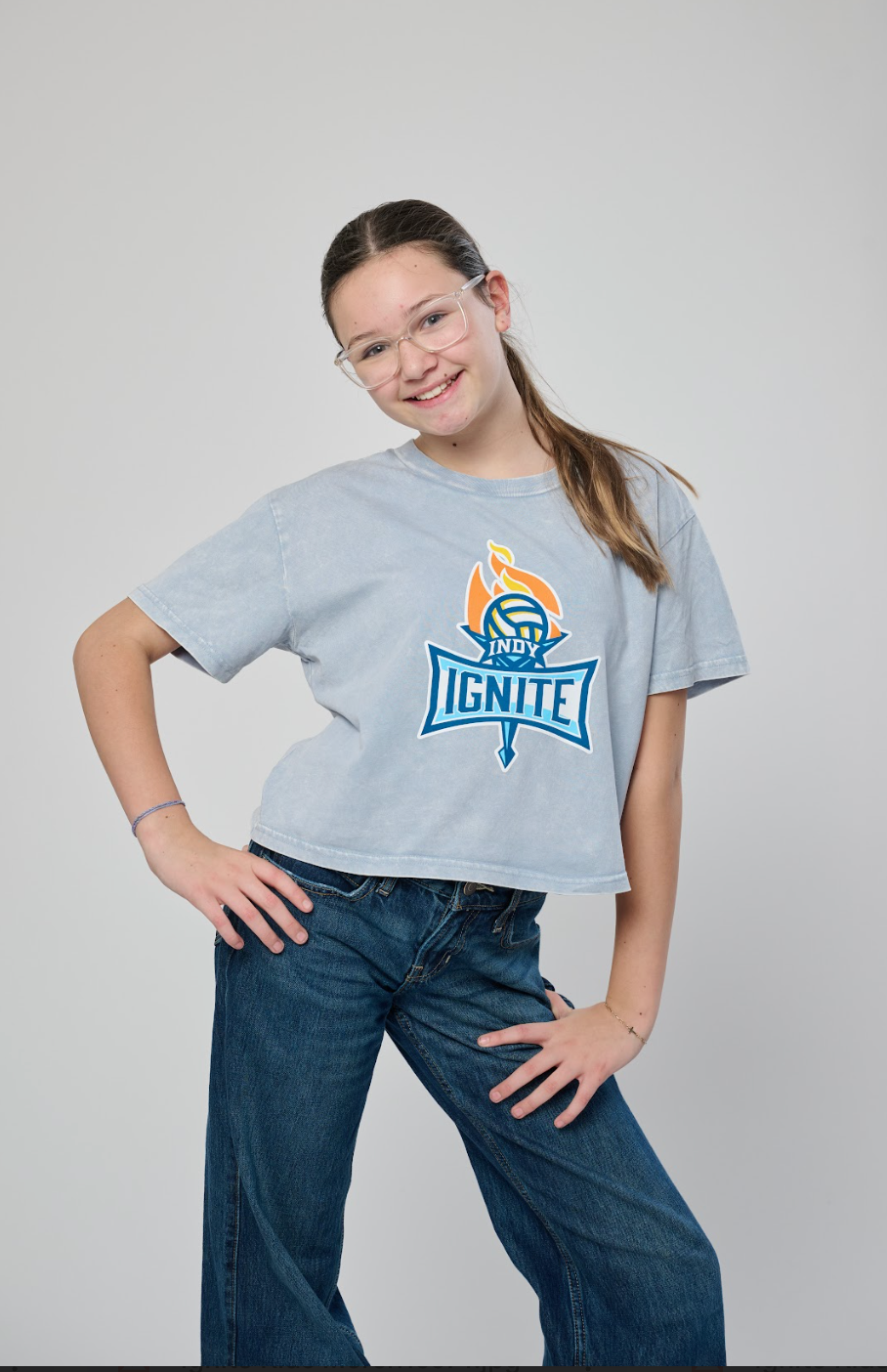 Women's Short Sweet Denim Cropped Tee