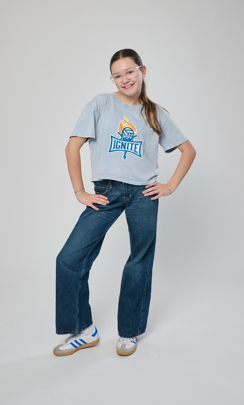 Women's Short Sweet Denim Cropped Tee