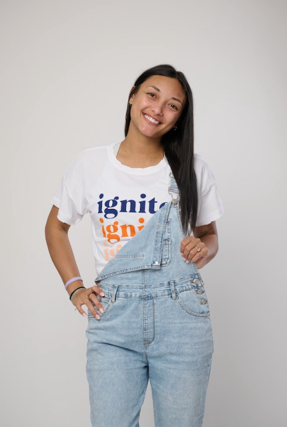 Ignite Ignite Ignite White Crop Tee