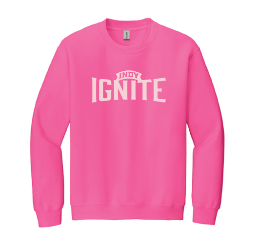 Youth Pink Wordmark Crew